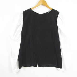 ザラ(ZARA)のザラ ZARA コーデュロイ ブラウス 長袖 異素材切替 ストレッチ M(シャツ/ブラウス(長袖/七分))