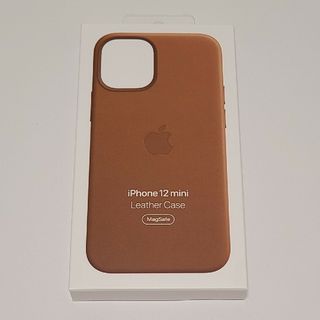 アイフォーン(iPhone)のアップル純正 iPhone 12 mini レザーケース サドルブラウン(iPhoneケース)