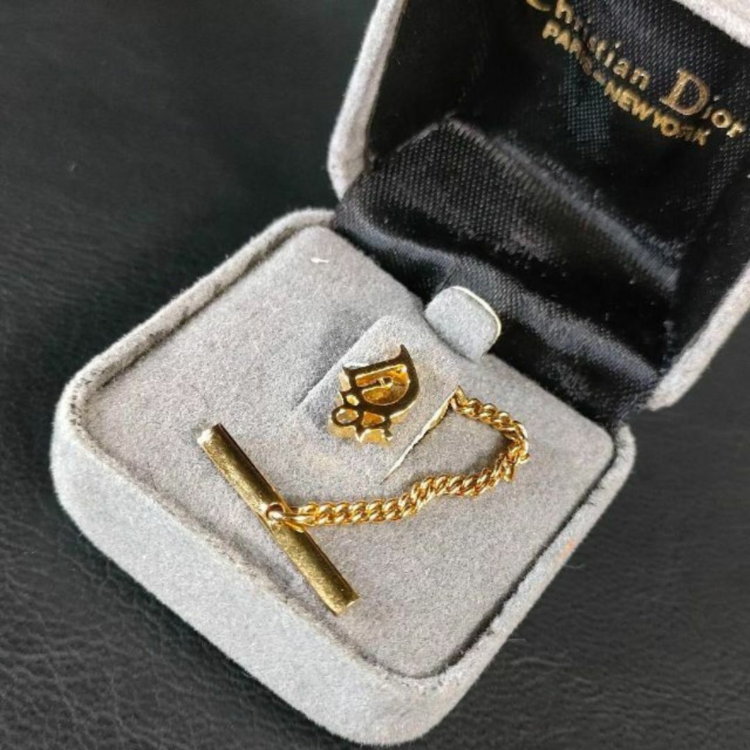 極美品】Dior ディオール ネクタイピン タイタック ゴールド 極美品】Dior ディオール ネクタイピン タイタック ゴールド