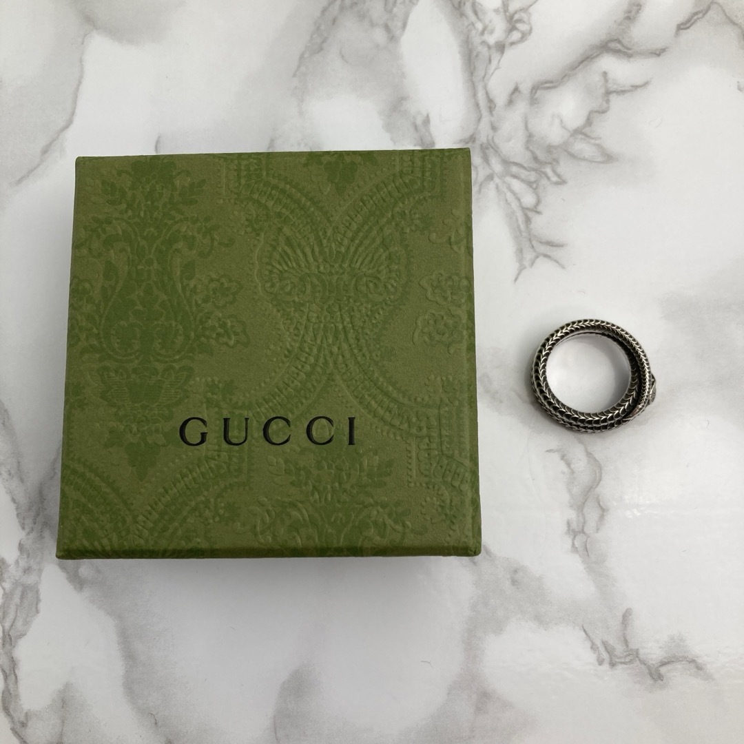Gucci(グッチ)の美品　GUCCI グッチ　ガーデンスネーク　リング　21号　箱付　燻 メンズのアクセサリー(リング(指輪))の商品写真