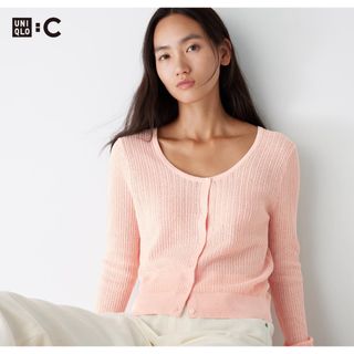 ユニクロ(UNIQLO)のレースラウンドネックショートカーディガン(カーディガン)