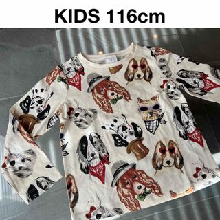 ザラキッズ(ZARA KIDS)のZARA KIDS ザラ キッズ Dog ロングTシャツ 116cm(Tシャツ/カットソー)