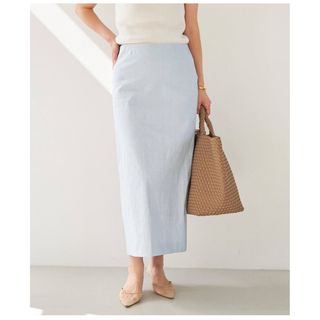 ドゥーズィエムクラス(DEUXIEME CLASSE)のstretch twill スカート 38 サックスブルー(ロングスカート)