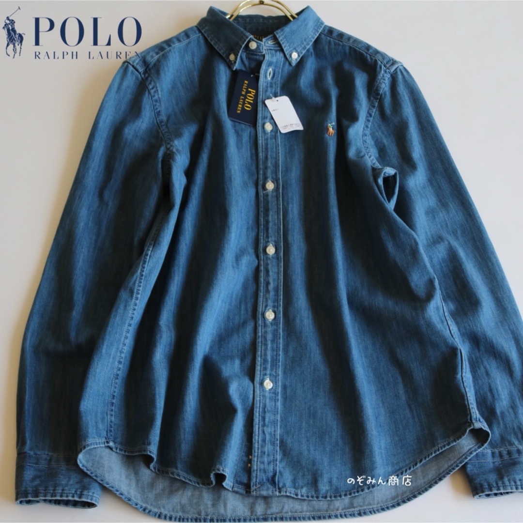 POLO RALPH LAUREN(ポロラルフローレン)の【POLO RALPH LAUREN】新品、未使用品　デニムシャツ　青　M相当★ メンズのトップス(シャツ)の商品写真