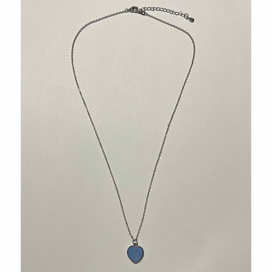 水色　ブルー　ハート　アクアマリン　ネックレス レディースのアクセサリー(ネックレス)の商品写真