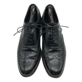 70年代 FLORSHEIM フローシャイム ウィングチップ レザーシューズ ブラック (メンズ 9 1/2 D) 中古 古着 KA0701(ドレス/ビジネス)