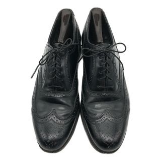 ～80年代 FLORSHEIM フローシャイム ウィングチップ レザーシューズ ブラック (メンズ 9 1/2 E) 中古 古着 KA0707(ドレス/ビジネス)