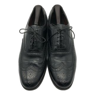 FLORSHEIM フローシャイム ウィングチップ レザーシューズ ブラック (メンズ 9 1/2 D) 中古 古着 KA0708(ドレス/ビジネス)