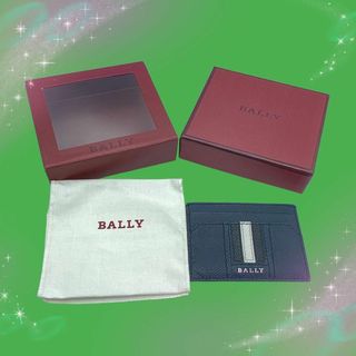 Bally - 《美品》　バリー　レザー　カードケース　ダークネイビー系　箱付き