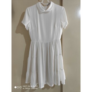 [極美品]20 AGAIN WHITE DRESS ホワイトワンピースドレス(ひざ丈ワンピース)