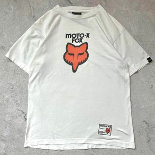 【00s フォックスレーシング】メキシコ製 ロゴプリント Tシャツ 白 fox(Tシャツ/カットソー(半袖/袖なし))