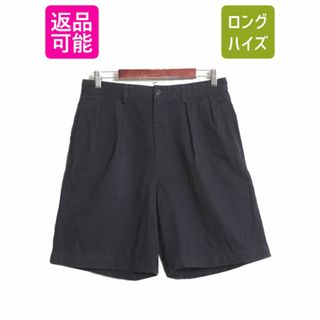 ラルフローレン(Ralph Lauren)の90s USA製 ポロ ゴルフ ラルフローレン 2タック コットン ショーツ メンズ 31 古着 オールド 90年代 POLO GOLF ショートパンツ 短パン 濃紺(ショートパンツ)