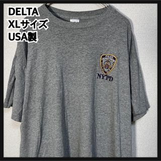 【デルタ】USA製半袖Tシャツ　NYPD　ニューヨーク警察　ワッペン　グレー29