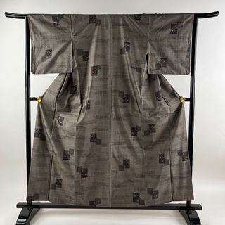 紬 身丈157.5cm 裄丈64cm 正絹 名品 【中古】(着物)