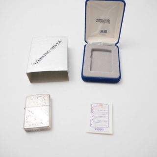 ジッポー(ZIPPO)のZIPPO ジッポー アラベスク 唐草 両面加工 オイルライター スターリングシルバー 2002年製 純銀 喫煙グッズ ジッポ 雑貨 HU981 (タバコグッズ)