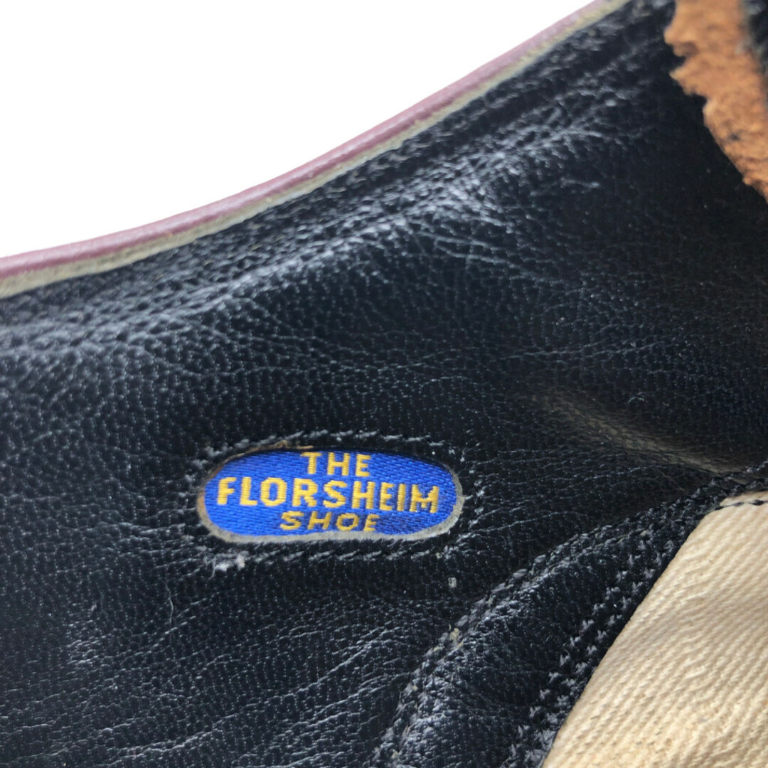 80年代 FLORSHEIM フローシャイム ウィングチップ レザーシューズ ワインレッド (メンズ 8 D) 中古 古着 KA0732 メンズの靴/シューズ(ドレス/ビジネス)の商品写真