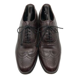 80年代 FLORSHEIM フローシャイム ウィングチップ レザーシューズ ワインレッド (メンズ 8 D) 中古 古着 KA0732(ドレス/ビジネス)