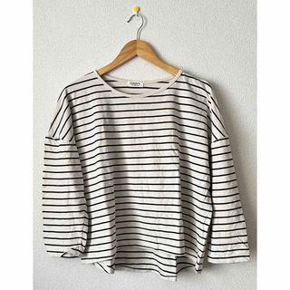 ネイビー(NAVY)のボーダー ロンT 7分袖 オーガニックコットン(Tシャツ/カットソー(七分/長袖))