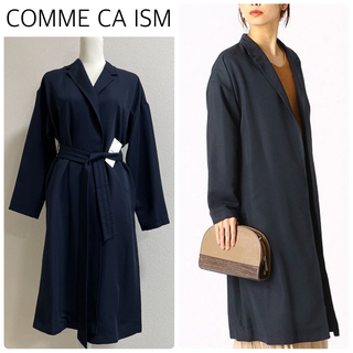 COMME CA ISM - 【新品タグ付】COMME CA ISMトレンチガウンコート　ネイビー　サイズ7