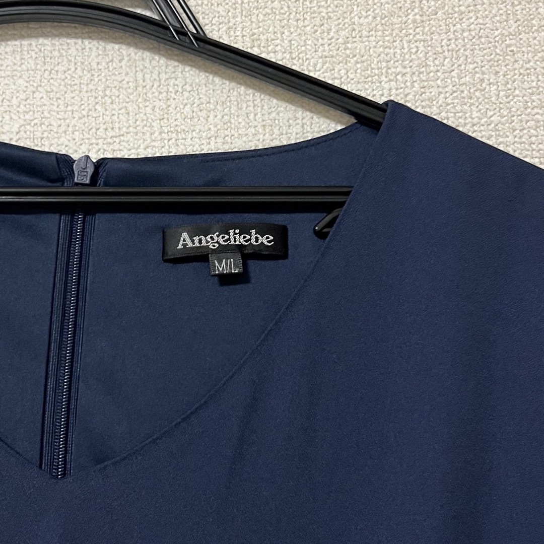 ANGELIEBE(エンジェリーベ)のangeliebe エンジェリーベマタニティ　ワンピース　L ネイビー　授乳口付 レディースのワンピース(ひざ丈ワンピース)の商品写真