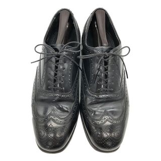 FLORSHEIM フローシャイム ウィングチップ レザーシューズ 本革 ブラック (メンズ 8 1/2 3E) 中古 古着 KA0783(ドレス/ビジネス)