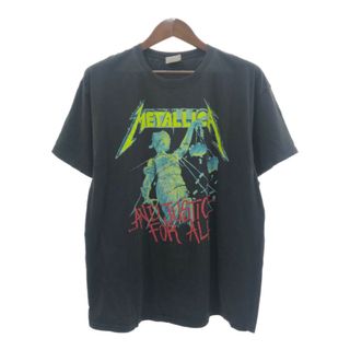 00年代 METALLICA メタリカ And Justice for All 半袖Ｔシャツ バンドT ブラック (メンズ XL) 中古 古着 Q6177(Tシャツ/カットソー(半袖/袖なし))