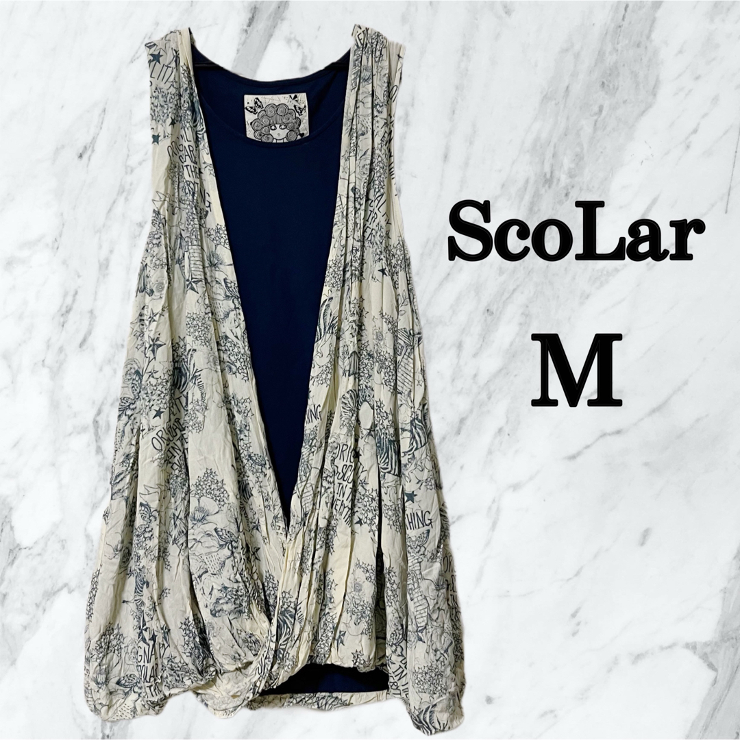 ScoLar(スカラー)の【美品】ScoLar スカラー　ノースリーブ　バルーンワンピース　M 花柄 レディースのワンピース(ひざ丈ワンピース)の商品写真