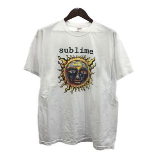 90年代 SUBLIME サブライム 半袖Ｔシャツ バンドT ホワイト (メンズ XL) 中古 古着 Q6179(Tシャツ/カットソー(半袖/袖なし))