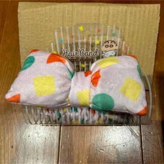 クレヨンしんちゃん パジャマ柄 リボン付きヘアバンド ピンク(キャラクターグッズ)