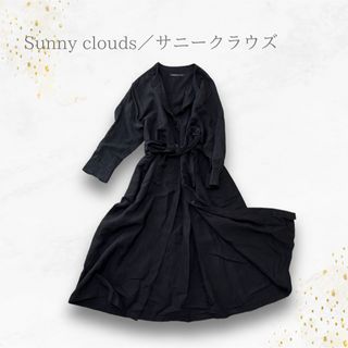 サニークラウズ(Sunny clouds（FELISSIMO）)の極美品　サニークラウズ　リネンブレンド　ロングワンピース　マキシ　ウエストコード(ロングワンピース/マキシワンピース)