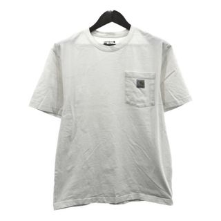 カーハート(carhartt)のCarhartt カーハート ポケット 半袖Ｔシャツ ワンポイント ホワイト (メンズ M) 中古 古着 Q6181(Tシャツ/カットソー(半袖/袖なし))