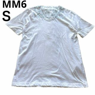 MM6 Tシャツ 半袖 ホワイト Vネック Ｓ エイズ チャリティー レディース