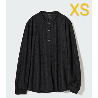 ユニクロ(UNIQLO)のUNIQLO　コットンエンブロイダリーブラウス　XS(シャツ/ブラウス(長袖/七分))