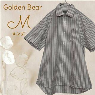 ゴールデンベア(Golden Bear)のb2108【ゴールデンベア】メンズ半袖シャツストライプ柄Mクールビズサラッと快適(シャツ)