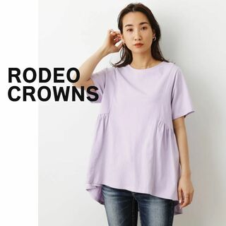 ロデオクラウンズ(RODEO CROWNS)のRODEOCROWNS　パープル　半袖　カットソー Tシャツ 　裾フレア　紫(Tシャツ(半袖/袖なし))