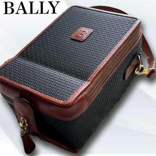 Bally - 希少 BALLY バリー ハンドバッグ ブラック ブラウン Bロゴ 総柄 レザー