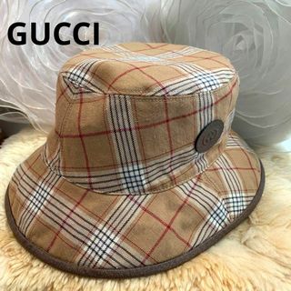 グッチ(Gucci)の☆超美品☆GUCCI GGキャンバス×チェック柄 リバーシブル バケットハット(ハット)