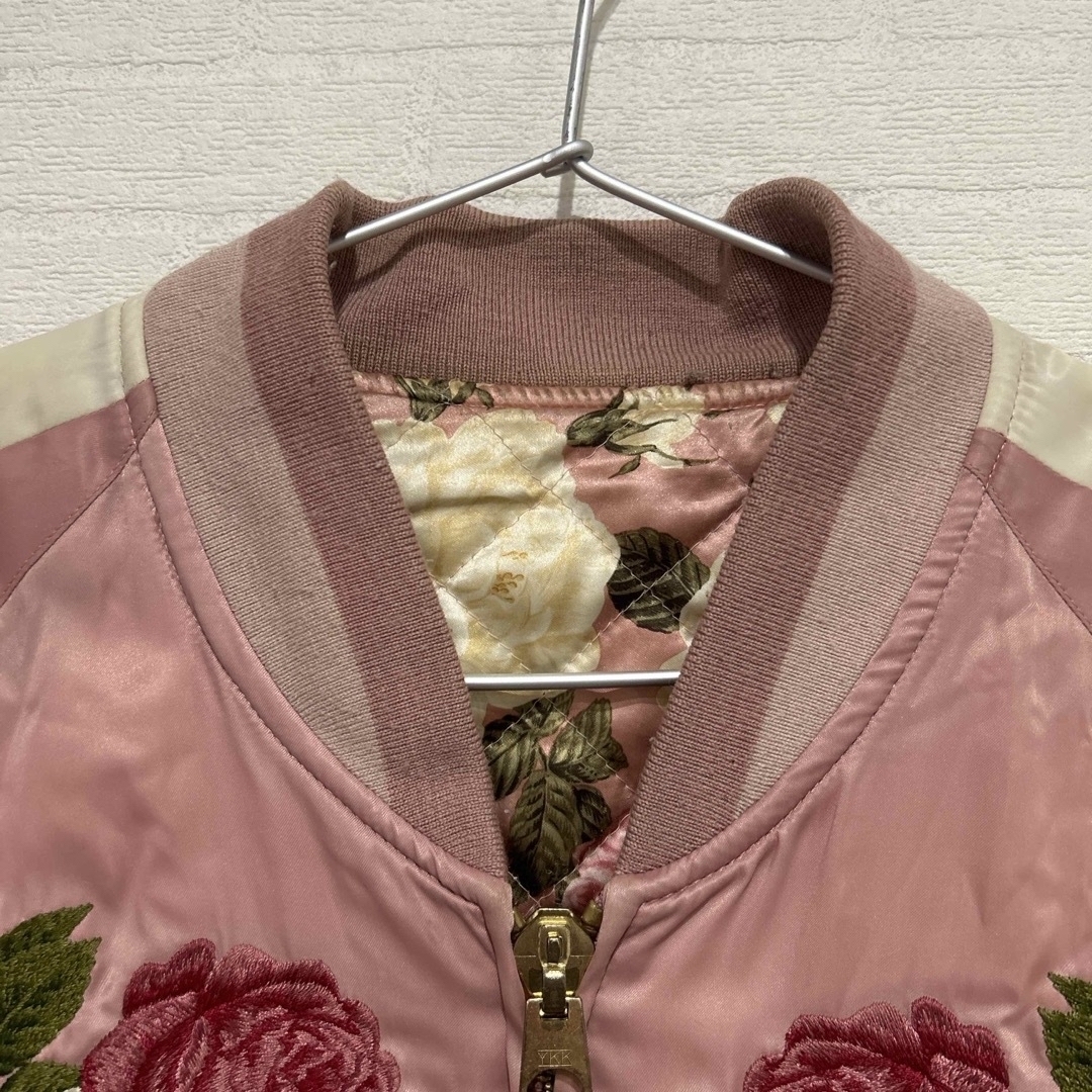 PINK HOUSE - H3 PINK HOUSE スタジャン 薔薇 苺 刺繍 ピンク PINK HOUSE - H3 PINK HOUSE スタジャン 薔薇 苺 刺繍 ピンク
