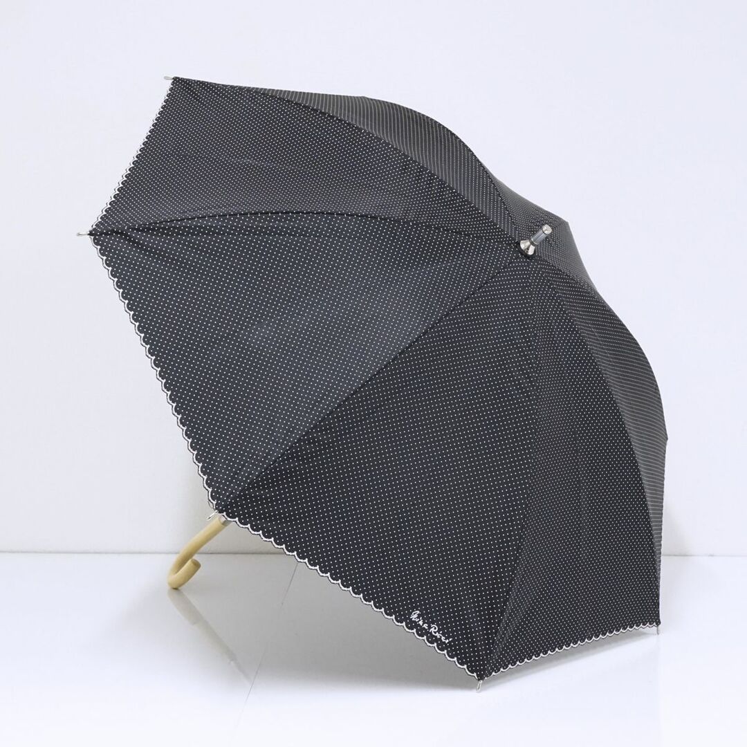 NINA RICCI(ニナリッチ)の日傘 NINA RICCI ニナリッチ USED美品 晴雨兼用 ドット ブラック 黒 UV 遮光 遮熱 47cm S0666 レディースのファッション小物(傘)の商品写真