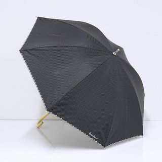 ニナリッチ(NINA RICCI)の日傘 NINA RICCI ニナリッチ USED美品 晴雨兼用 ドット ブラック 黒 UV 遮光 遮熱 47cm S0666(傘)