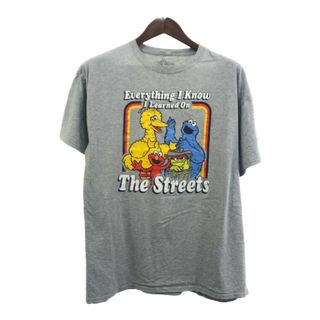 SESAME STREET セサミストリート 半袖Ｔシャツ アニメT キャラクター ライトグレー (メンズ XL) 中古 古着 Q6185(Tシャツ/カットソー(半袖/袖なし))