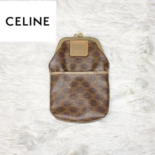 celine - 【美品】 CELINE マカダム柄 ガマ口ポーチ