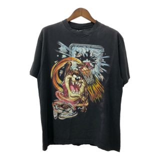 90年代 USA製 GIANT ジャイアント ルーニーチューンズ タズマニアン・デビル 半袖Ｔシャツ アニメT  (メンズ XL) 中古 古着 Q6186(Tシャツ/カットソー(半袖/袖なし))