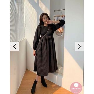 バースデーバッシュ(BIRTHDAY BASH)のbirthday bash KNIT COMBINATION PUFF DRES(ひざ丈ワンピース)