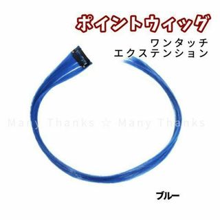 ポイントウィッグ★ブルー★取外し可能なエクステ★他のカラーもお尋ね下さい★新品(その他)