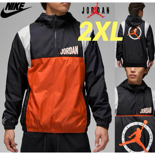 ジョーダン(Jordan Brand（NIKE）)の新品タグ付　ナイキ ナイロンジャケット ブラック オレンジ ジョーダン 2XL(ナイロンジャケット)