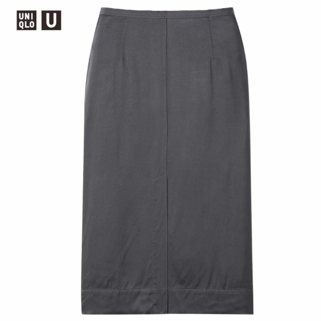 UNIQLO(ユニクロ)の未使用【UNIQLO/ユニクロ】スリット入 サテンミディスカート サイズ:67 レディースのスカート(ひざ丈スカート)の商品写真