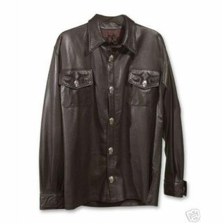 未使用品GT&カンパニー スカル革レザーシャツ ジャケット証明書1of1シルバー(レザージャケット)