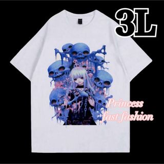 【3L】ダークメルヘン 地雷系 美少女 半袖Tシャツ 大きいサイズ レディース(Tシャツ(半袖/袖なし))