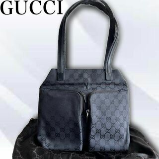 グッチ(Gucci)のGUCCI トートバッグ 保存袋付き ワンショルダー GG ブラック Wポケット(トートバッグ)